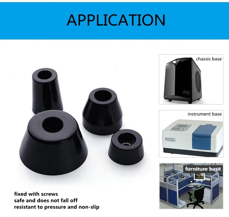 Standard rubber feet heat resistant silicone foot pad for chair/furniture/machine rubber foot with screw