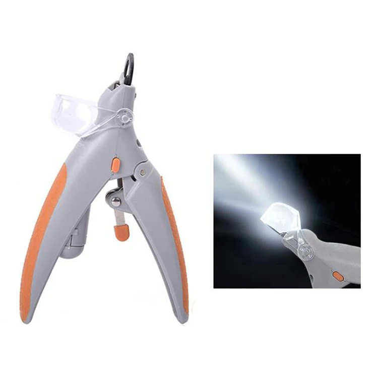 
custom stainless steel electric animal pet dog cat nail clipper with led light 
