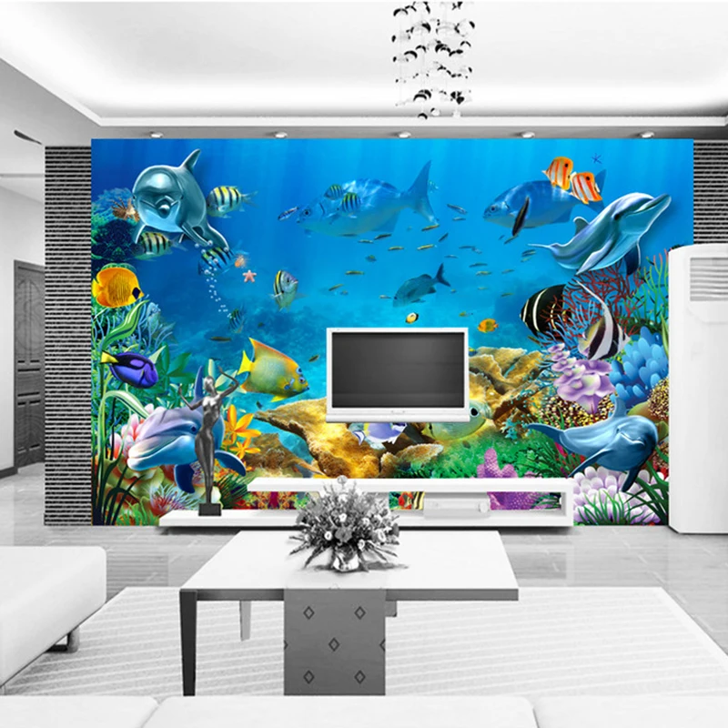 Underwater World Custom 3D Wallpaper Murals Wall Papers Home Decor Living Room Sofa TV Backdrop Wall Decorative Photo Wallpaper