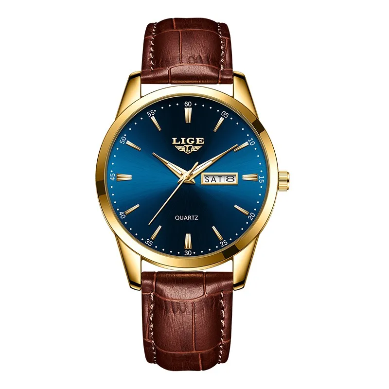 Классические мужские часы LIGE 8970, мужские деловые повседневные часы с хронографом и логотипом OEM, кварцевые наручные часы
