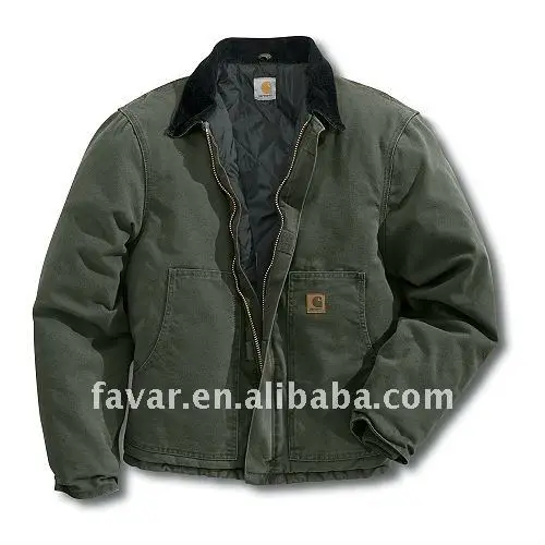 
Mens Fire Retardant Industrial Duck Winter Jacket Sandstone Traditional Quilted Work Jacket Outdoor Winter Coat 