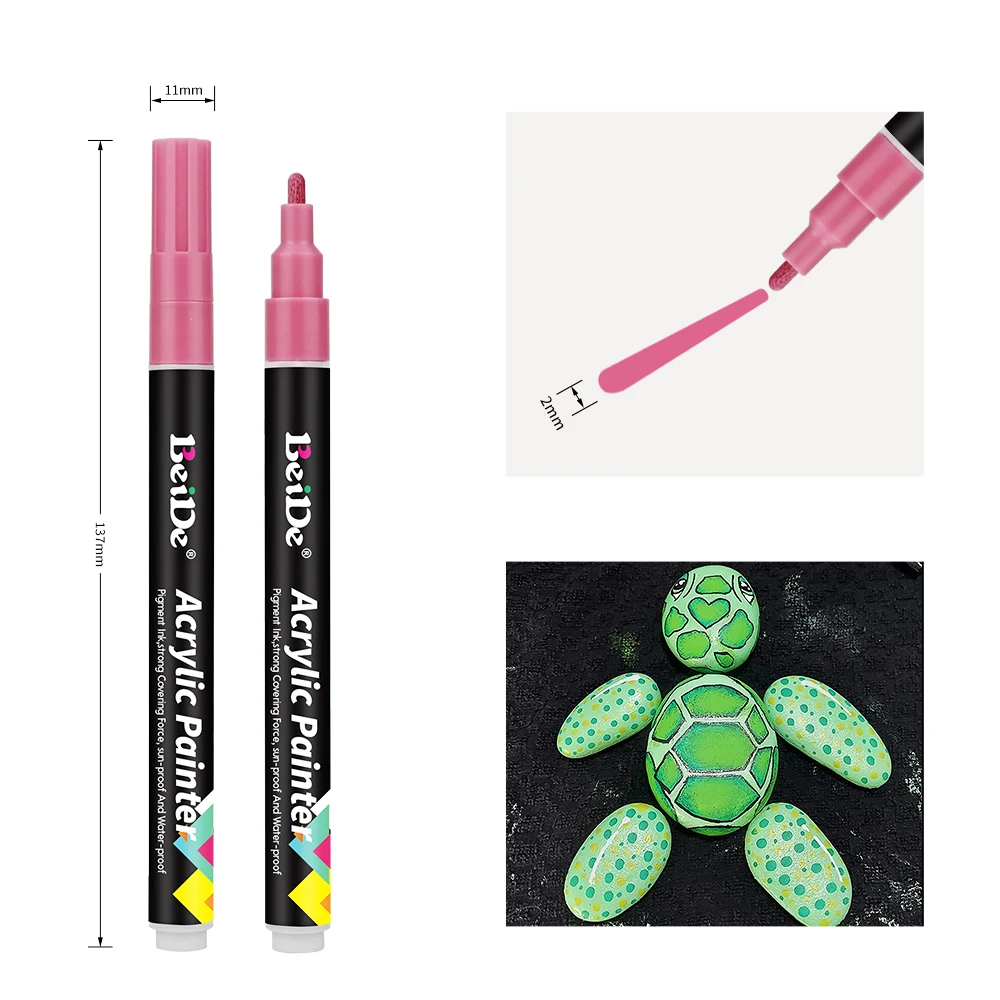 Fine Tip Premium Acrylic Paint Marker for Rock Painting, Mug, Ceramic, Glass, Wood, Fabric Painting, Canvas,Metal