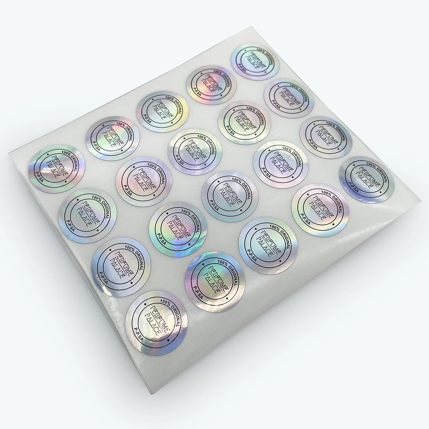 Single Color Small Size Round Plain Laser Sticker Sheets Black Holographic PP Circle Sticker Labels