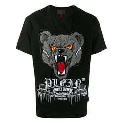 Одежда на заказ, Прямая поставка, одежда, мужские футболки с вышивкой тигра, футболка с вышивкой тигра