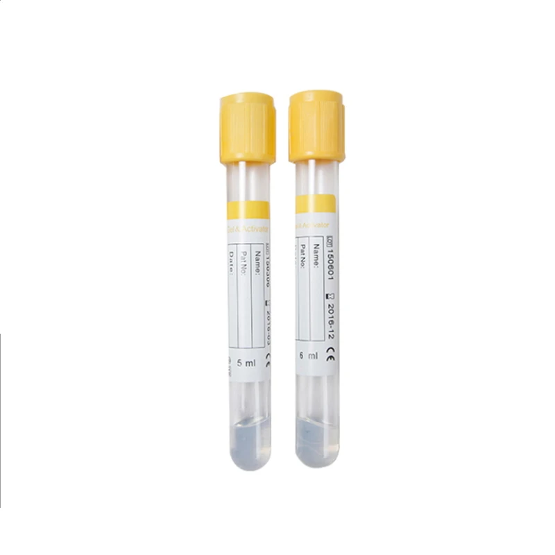 3ml 5ml vacuum blood collecting serum separator separation gel tube  with yellow hat