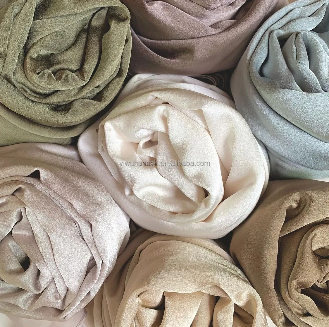 Manufacturer Wholesale One Piece Shawl Satin Muna Ombra Kinder Silk Crepe Hijab Jaz Niqab Style For Little Girls Muslim