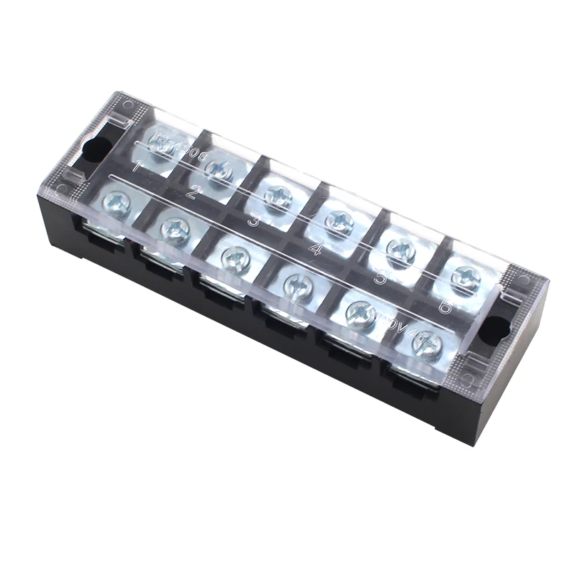 TB-4506 TB Series Electric Brass Conductor Double Row Barrier Fixed Screw Terminal Block