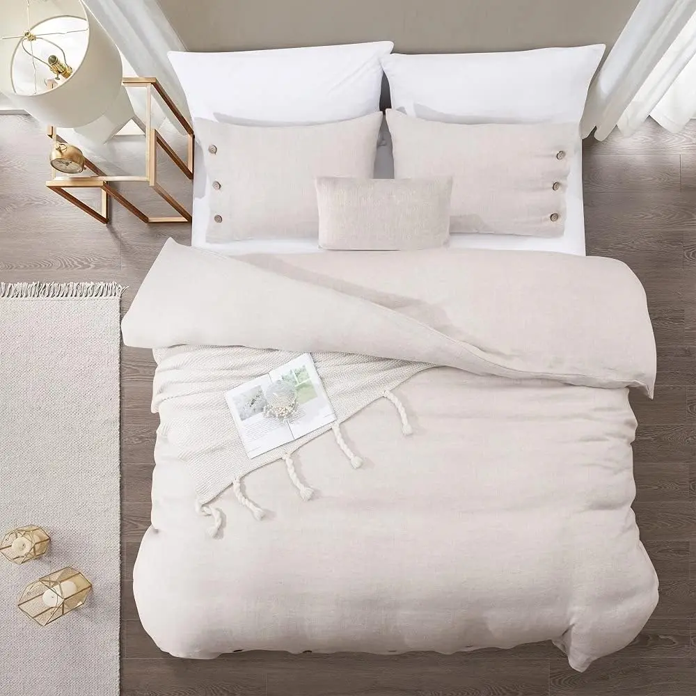 100% Cotton Linen Custom Bedding Wholesale Soft Healthy French Duvet Cover Set Bedding Set Bed Sheet