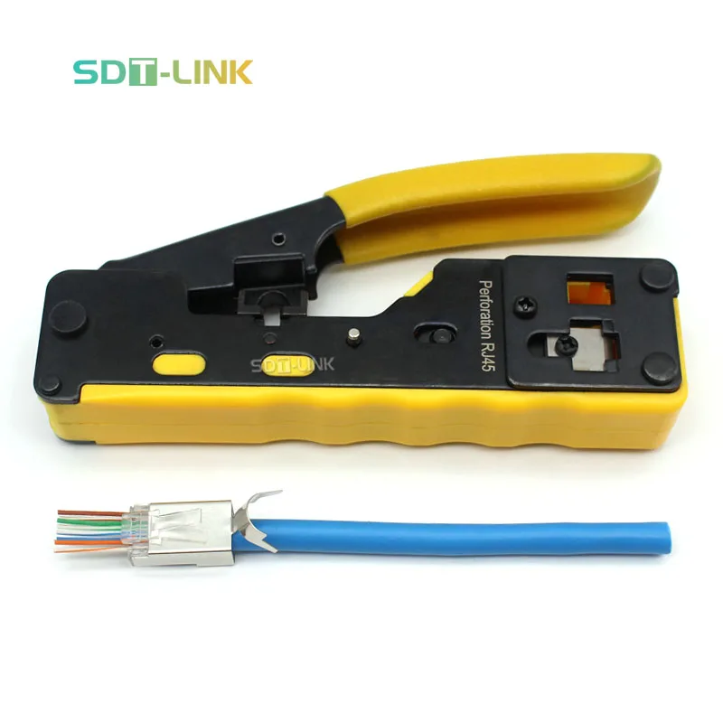 Hot Sale Factory Feed Pass Through Cat7 RJ Rj45 Easy Network Cable Pliers Steel Wire Crimp Tool Tools For Cat7 Cable Best Price