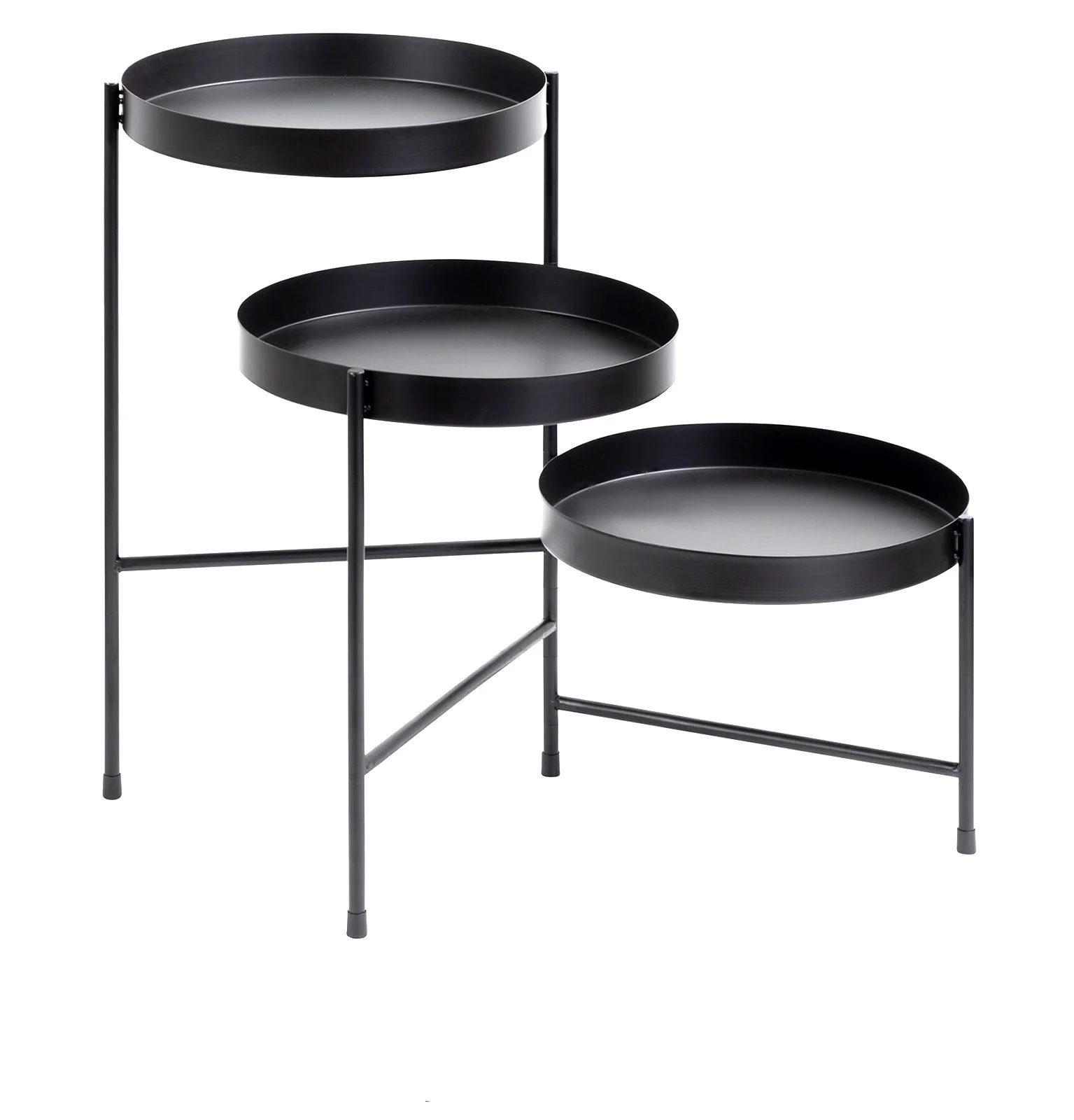 Mayco Home Garden Wrought Iron Metal Mid Century 3 Tier Plant Stand