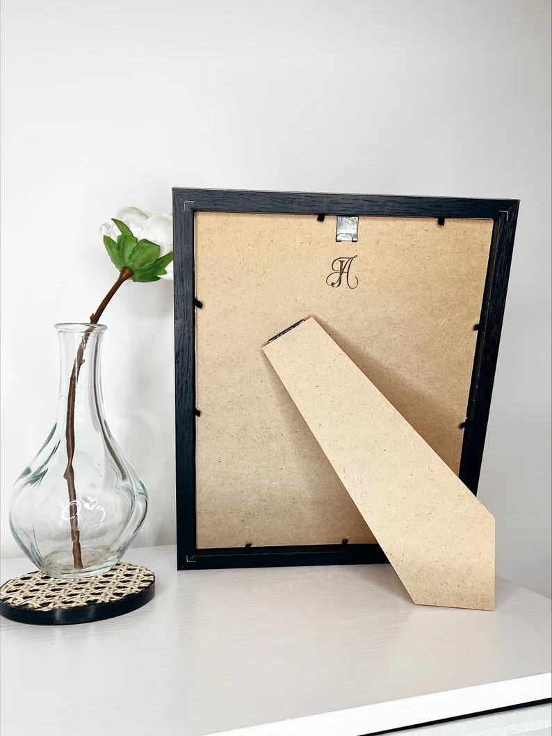 Handmade Caning woven Rattan Picture Frame Matte Black Rattan Photo Frame