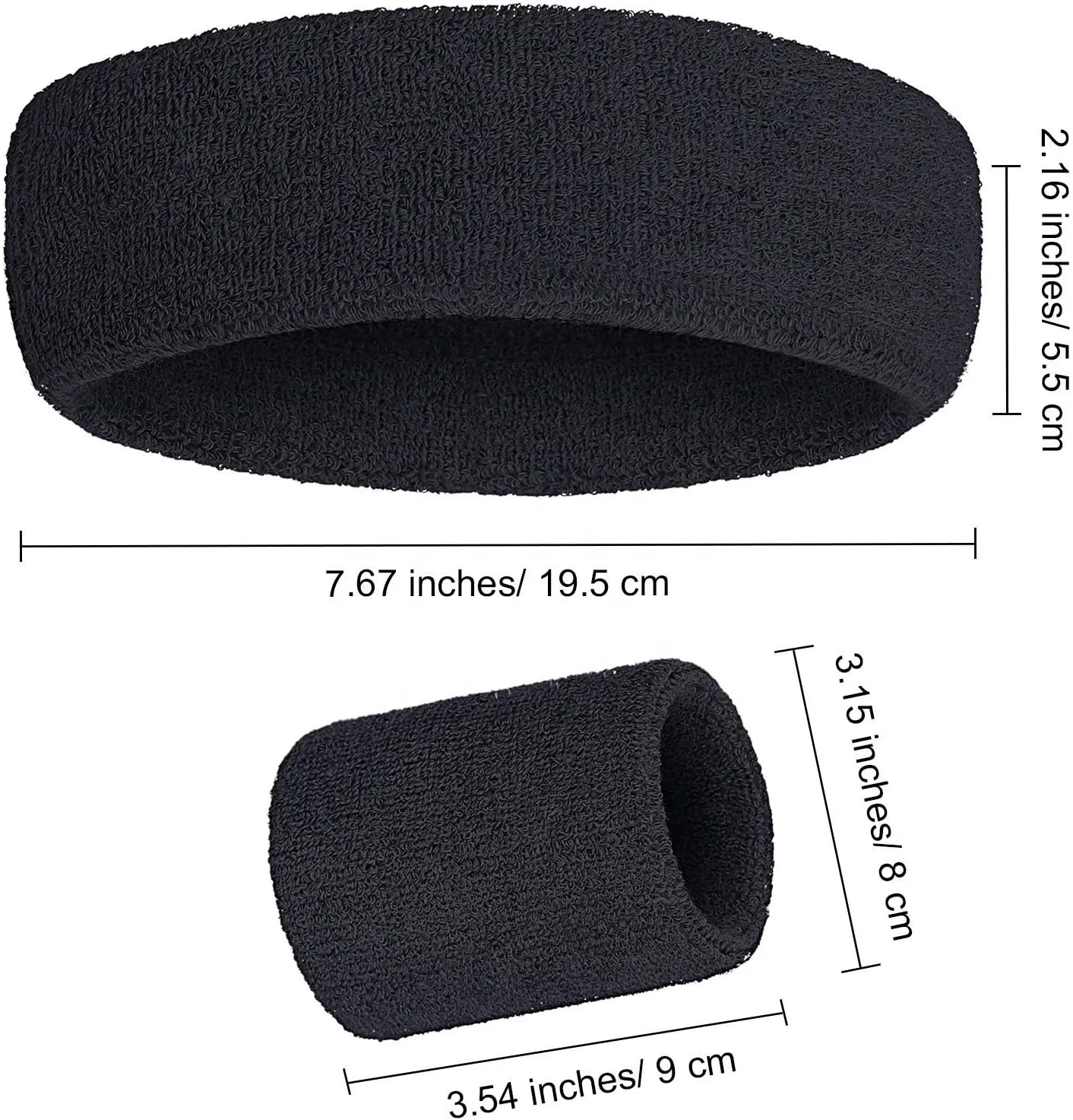 Fitness basketball elastic sweatband custom sweat wristband headband