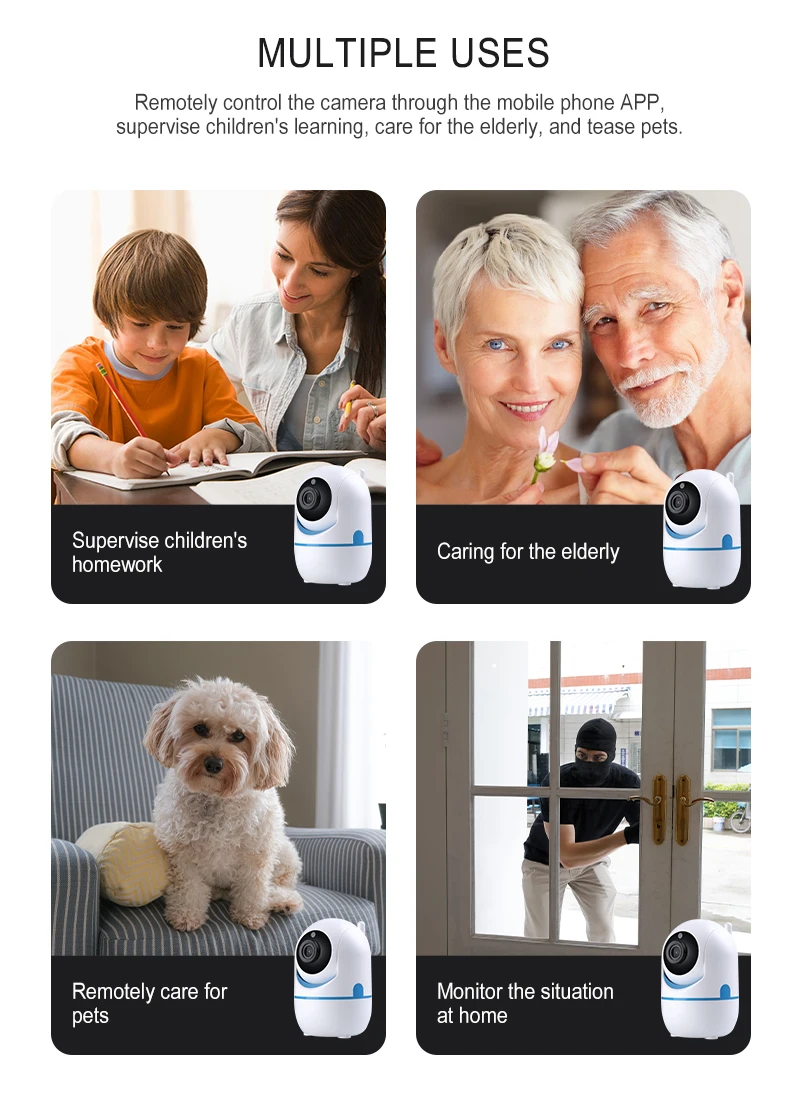 Auto Tracking Full HD IP Camera Surveillance Security Monitor WiFi Mini Smart Home CCTV Indoor PTZ Cloud App Camera