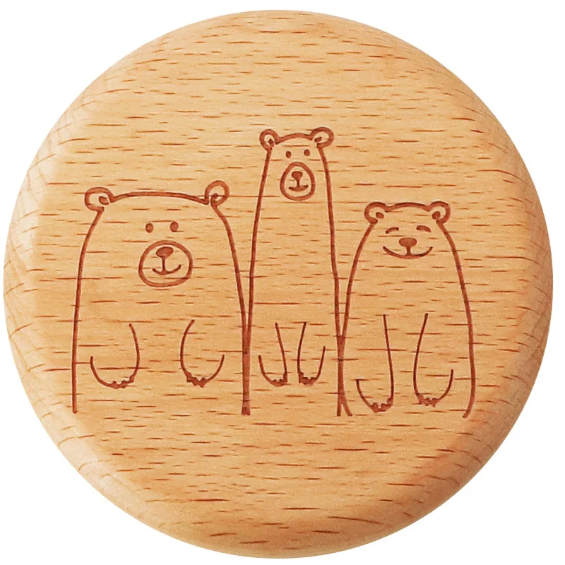 Promotional Fridge Magnet Round Bamboo Wood Beer Bottle Opener for Wedding Gift