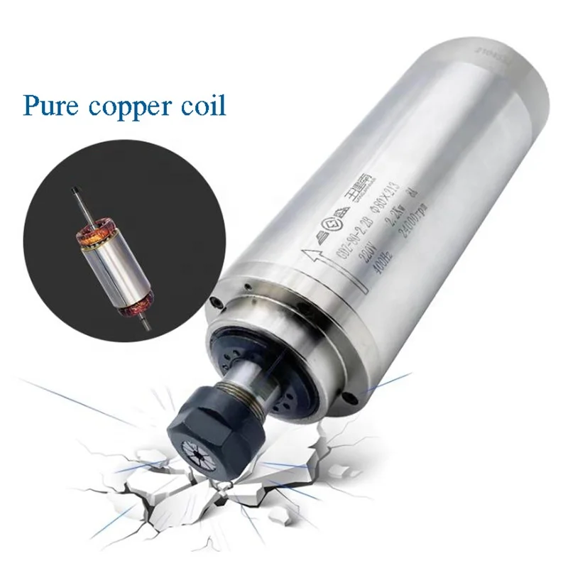 High precision 5.5kw er25 collect 24000rpm 125mm water cooled spindle cnc spindle motor