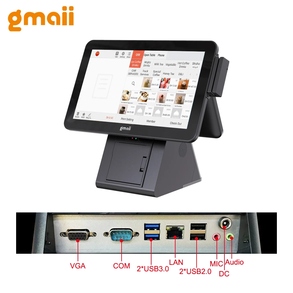 2023 new 1024*768 Resolution 15 Inch Touch Screen Monitor android pos Machine 1920*1080 Resolution All In One Pos Systems retail