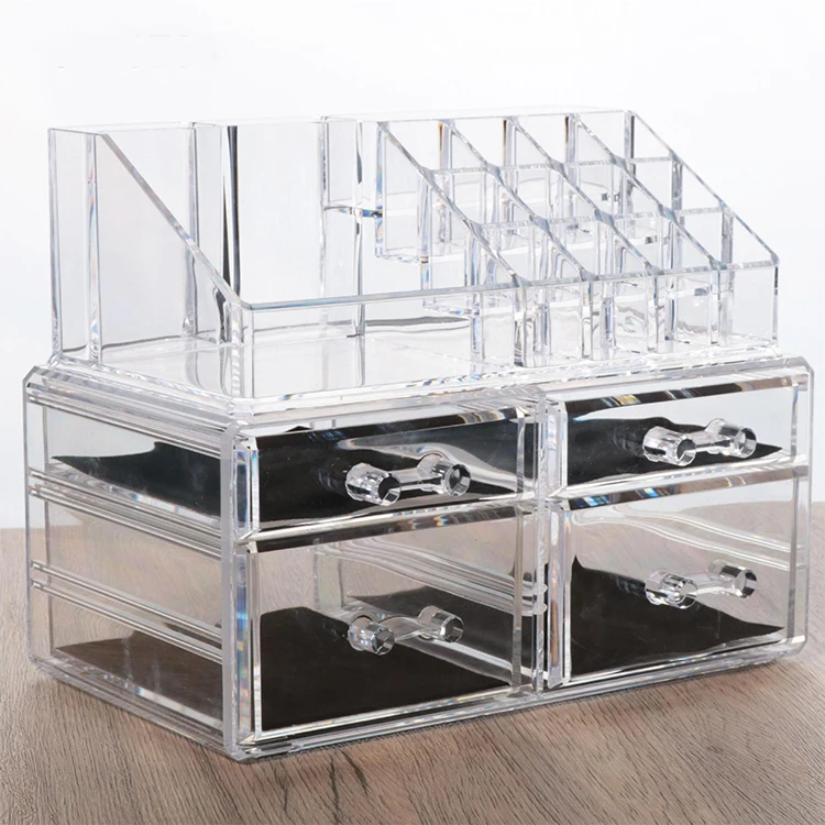 Big Capacity Multifunctional Make Up Case Box Acrylic Jewelry Cosmetic Makeup Brush Lipstick Holder Storage Organizer