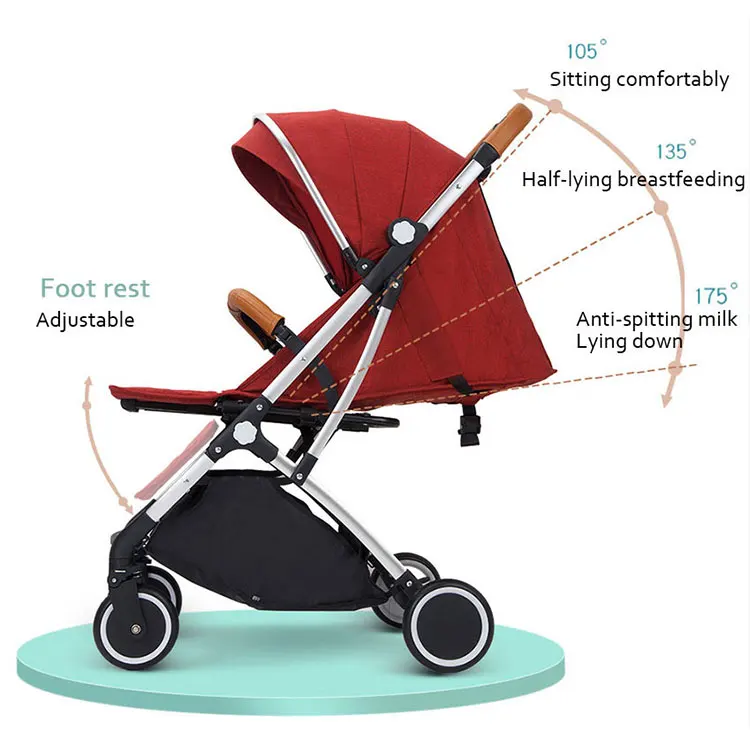 
2020 Cheap Pushchair New Compact Light Weight Small Size Smart Net Fabris 3 In 1 High Landscape Easy Folding Baby Stroller 