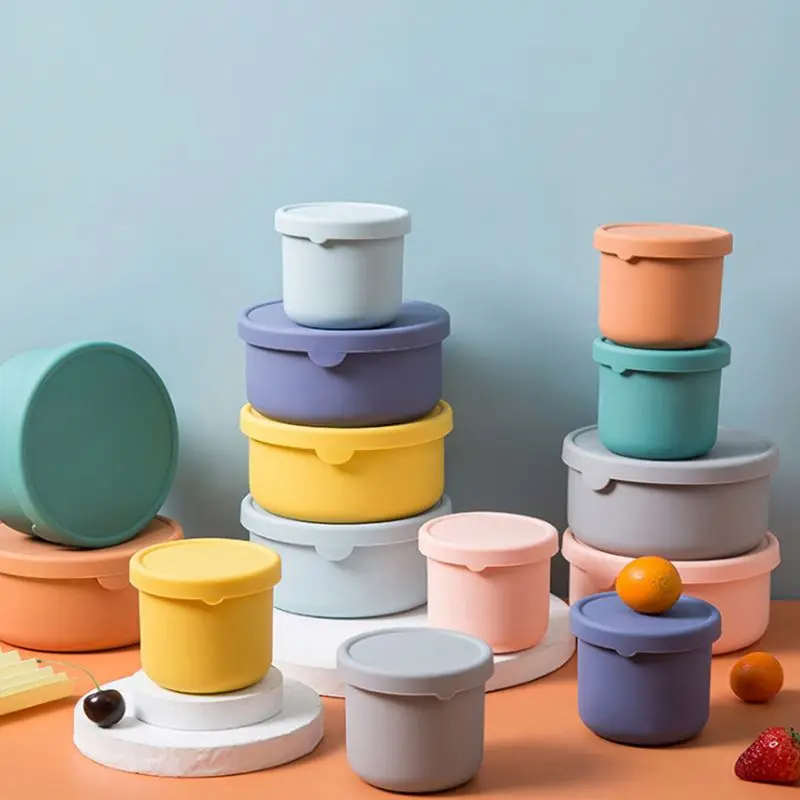 Ready Collapsible Collapsible Foldable Container Kids Bento Food Grade Silicone Lunch Box