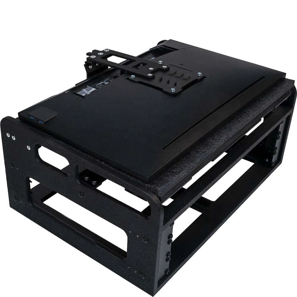 plastic mount flight hard laptop monitor road case with rack