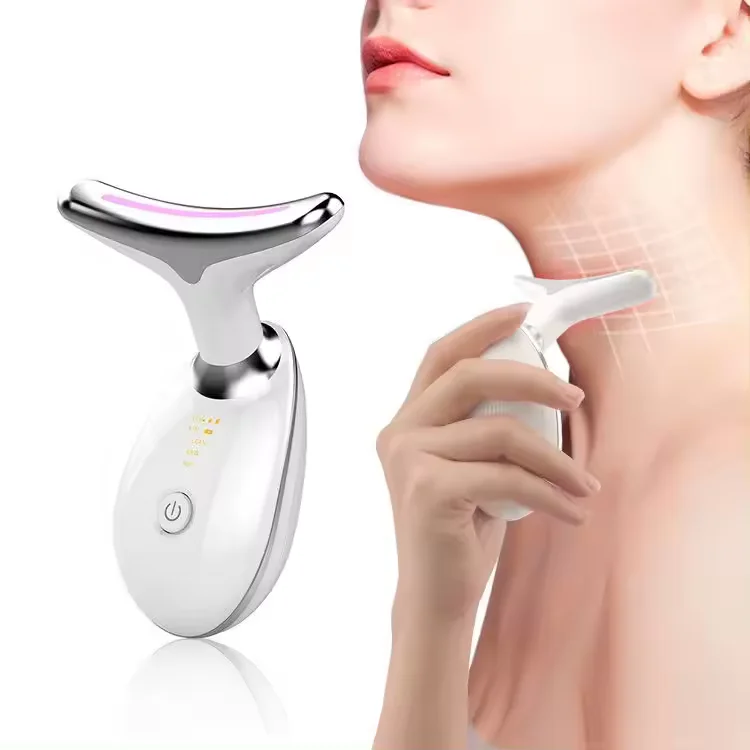 Neck Care Device Massager Vibration Led Skin Wrinkle Removal Machine Tightening And Lifting Light Led For Face Neck