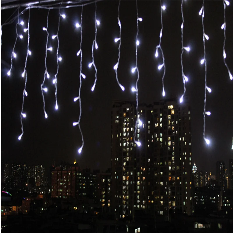 
Waterproof Outdoor Led Curtain Icicle Lights String Cable For Holiday Christmas Decoration 
