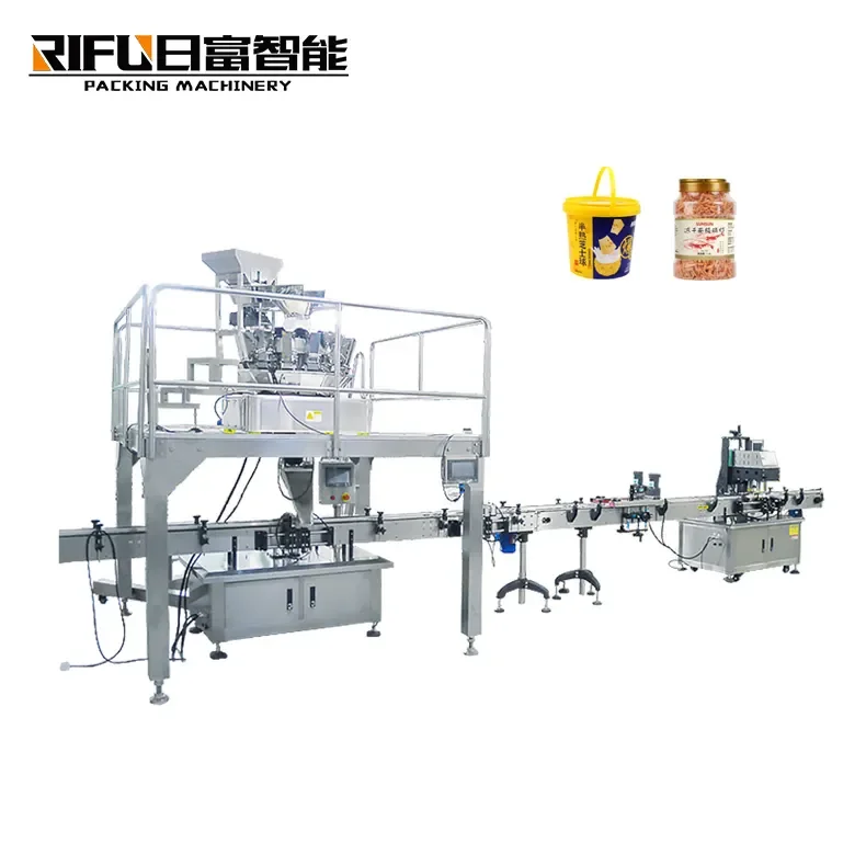 Automatic canning packaging machine tinplate Can food granule grain chickpea beans filling capping machine