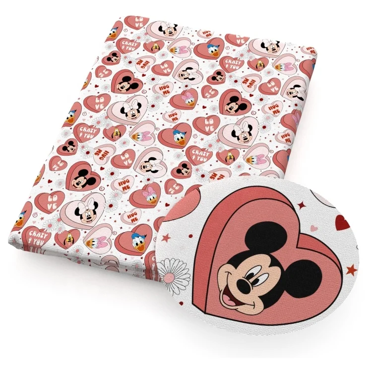 30x140cm Valentine Design Animal Heart Love Litchi Grain Faux Leather Sheets Printed Synthetic Leather For DIY Earrings Hair Bow