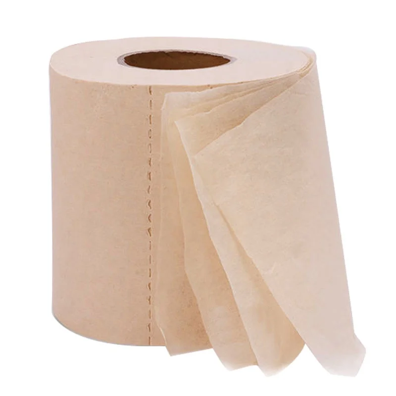 Wholesale Water Absorb Toilet Paper Customized Packing Unbleached Bamboo Pulp Toilet Tissue Roll for Home Hotel
