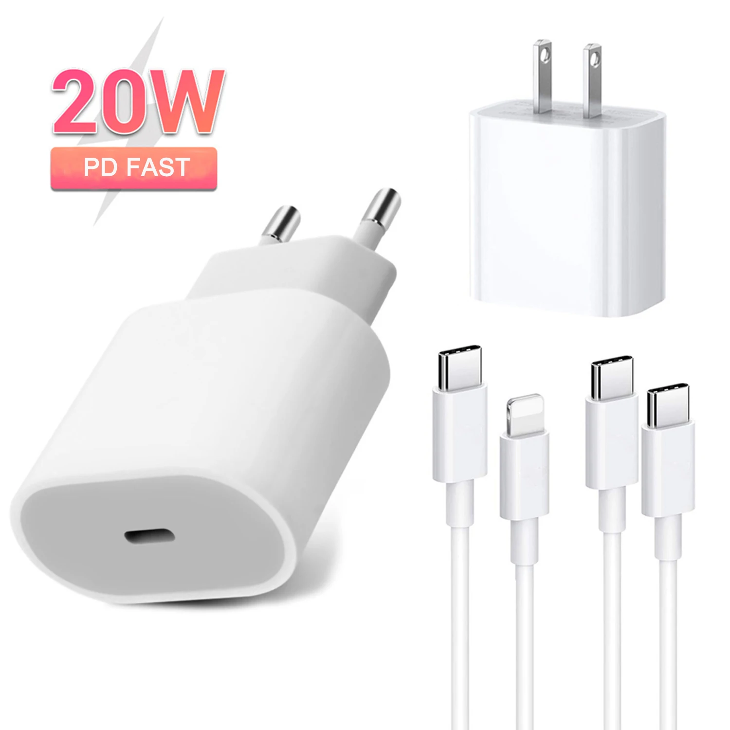 20W Fast Charger USB-C For iPhone 13 12 Pro Max Magsafe Power Charger For iPad Quick Charging Adapter Usb C Cable