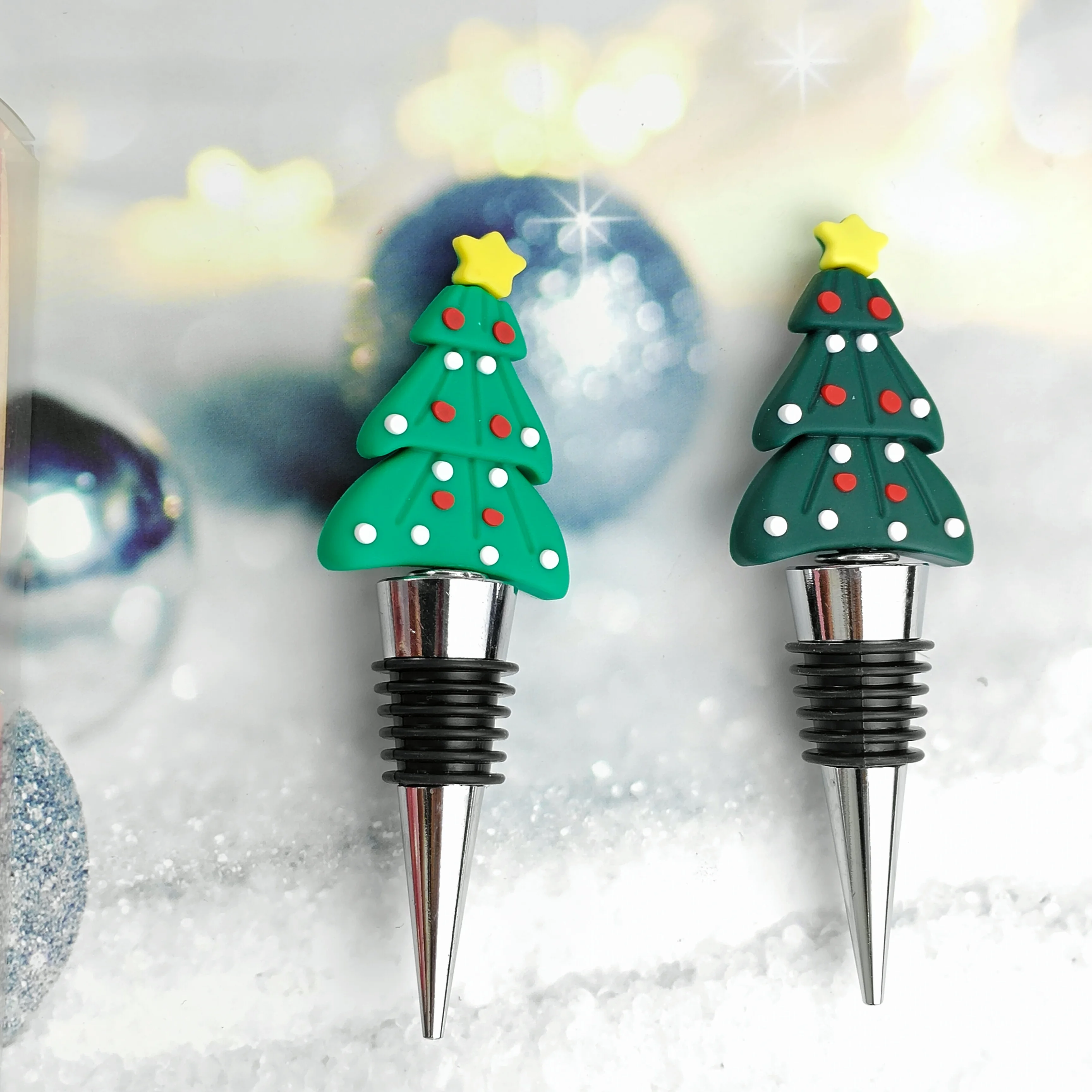 Christmas Tree Kitchen Utensils Eco-friendly Stopper Alloy Whiskey Vacuum Wine Bottle Stopper Bar Accessories