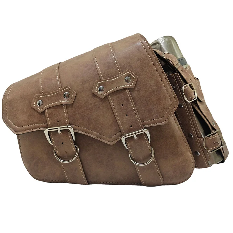 Vintage Saddlebags For Motorcycle Universal PU Waterproof Saddle bags for Scooter Honda Suzuki Yamaha Street Sportster