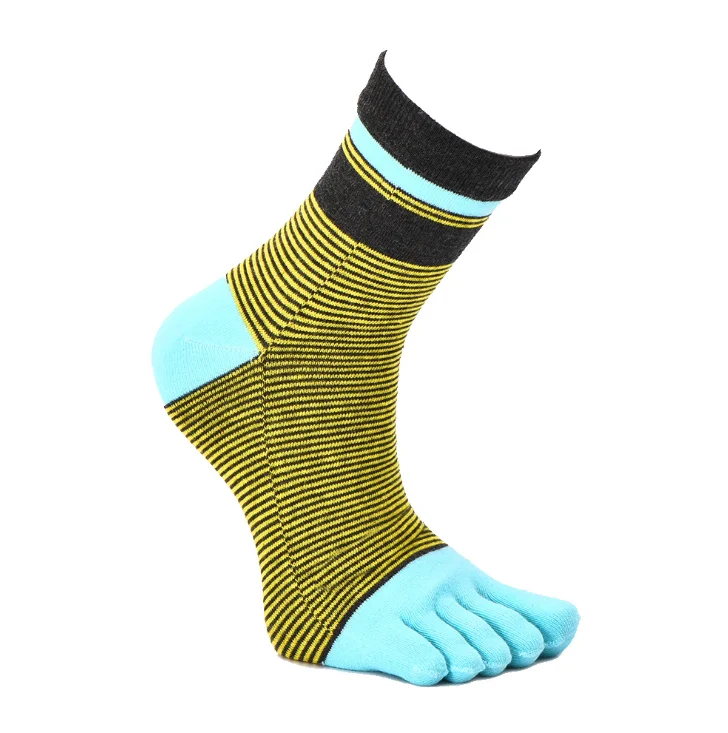 Five Fingers Socks Compression Toe Striped Socks 5 Finger Socks