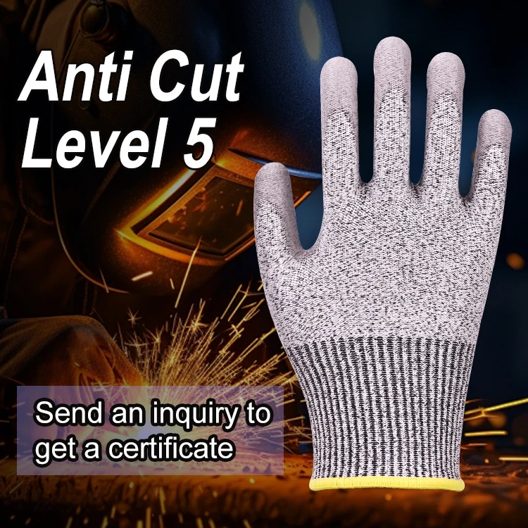 XINGYU Protective kitchen HPPE PU cut resistant gloves cut resistant safety gloves industrial work gloves