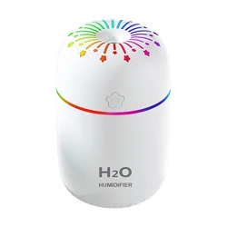 2022 LED light 300ml h2o Spray Mist humidifier Double Wet Aroma Essential Oil Diffuser Portable Car usb air mini humidifier