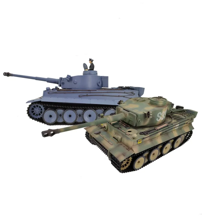 Henglong Upgrade 3818-1 RC Tank 1/16 Tiger I Metal Caterpillar & Gear Inducer HL Infrared 2.4G Flashlight & Sound Simulator Toys