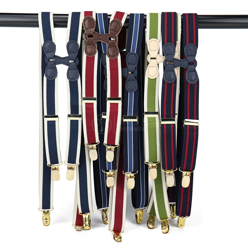 Custom High Quality Garment H Suspenders Brace Clip Elastic Manufacturer Suspender For Men