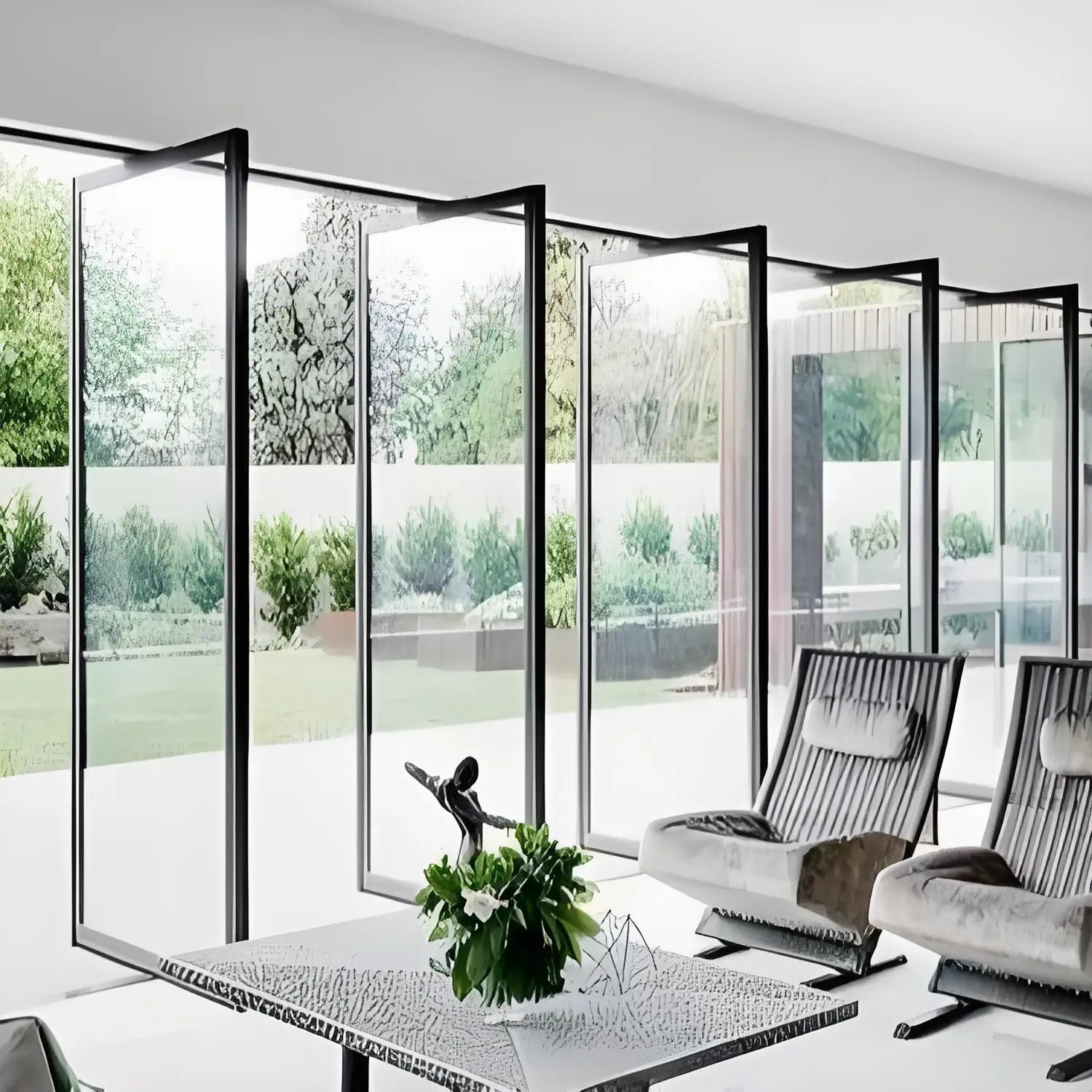 Modern Aluminum Entrance Pivot Apartment Bulletproof Windproof Soundproof Thermal-insulating Glass Steel Door Villa Office 1 Pcs