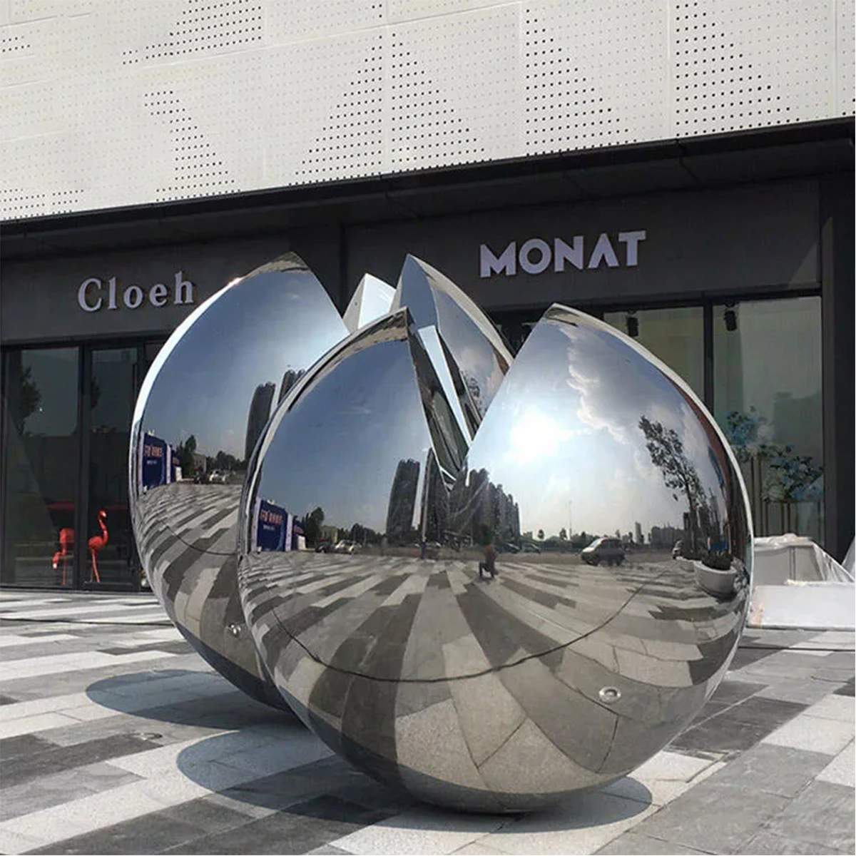 Giant big large hollow gazing ball sphere float 18 6 inch metal stainless steel ball