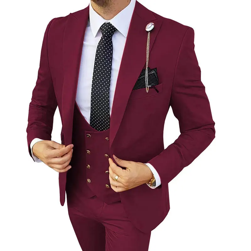 2023 Oem Trajes De Hombre Slim Fit Groom Wedding Business Tuxedo Suit Formal Gentleman 3 Pieces Blazer Designs For Set Men Suits