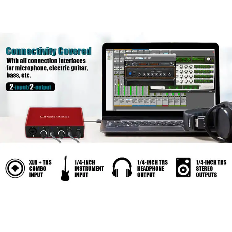 LYC Профессиональный мини Регулируемый аудио микшер Внешний USB интерфейс Живая запись звуковая карта