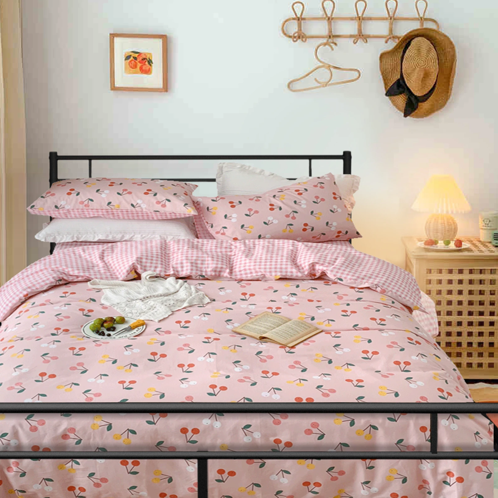 Kainice cheap bed frame modern metal bed frame legs slat wooden part full size bed frame for bedroom