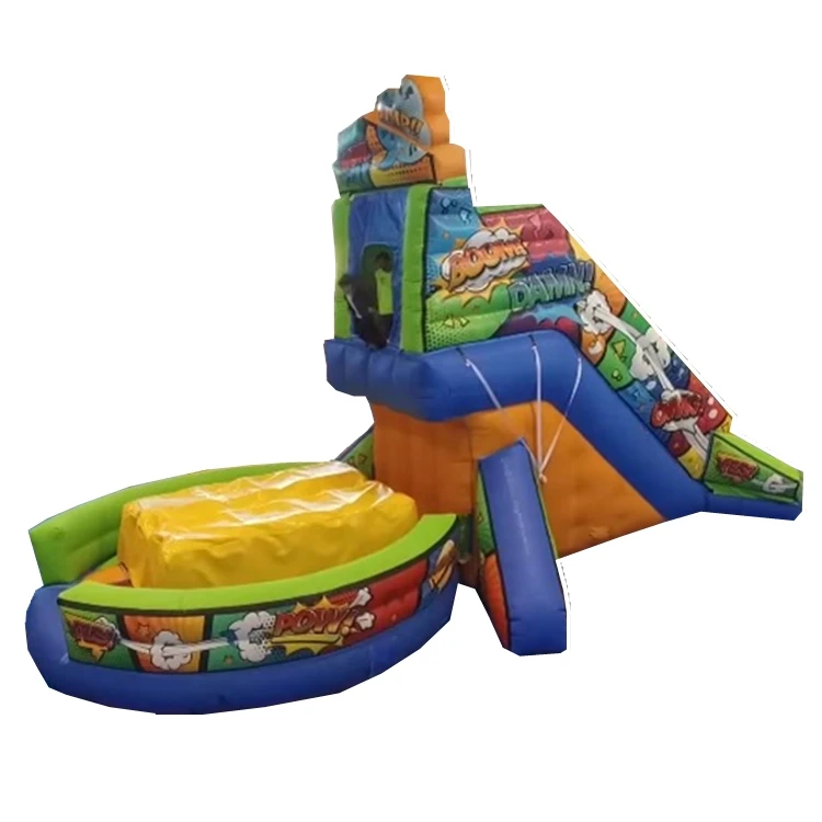 
inflatable freefall Inflatable Cliff Jump with air bag jump off game for kids sport 