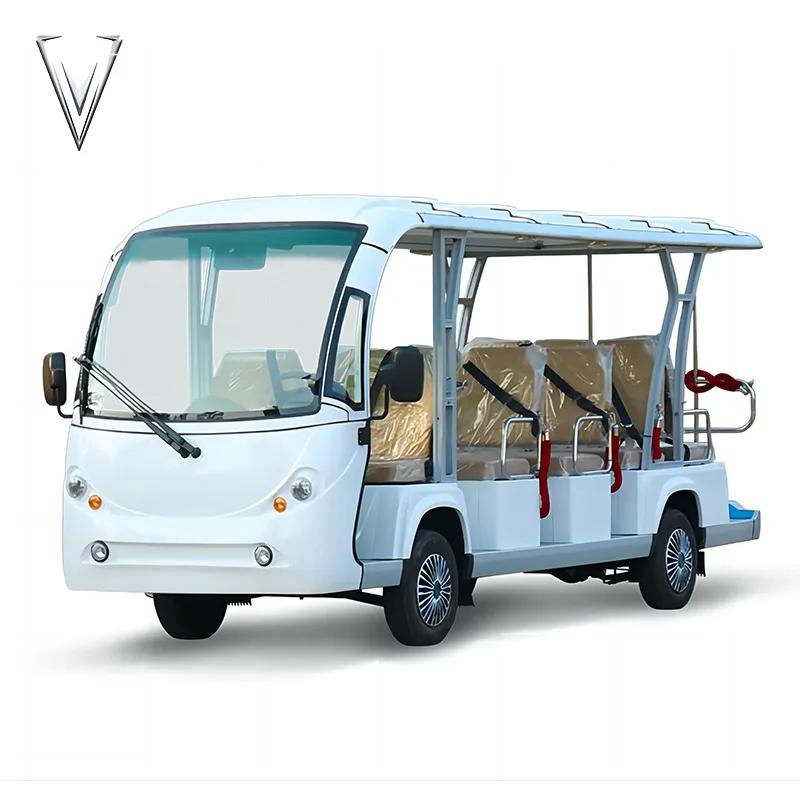 White Seat Bus Nature Park Club Cart 72V 14 Passager Electric 8 Seats Sightseeing Bus Car