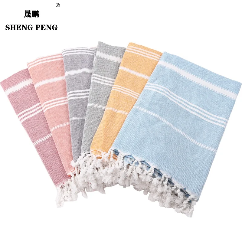 Wholesale high quality large size 100% cotton Turkish beach towel