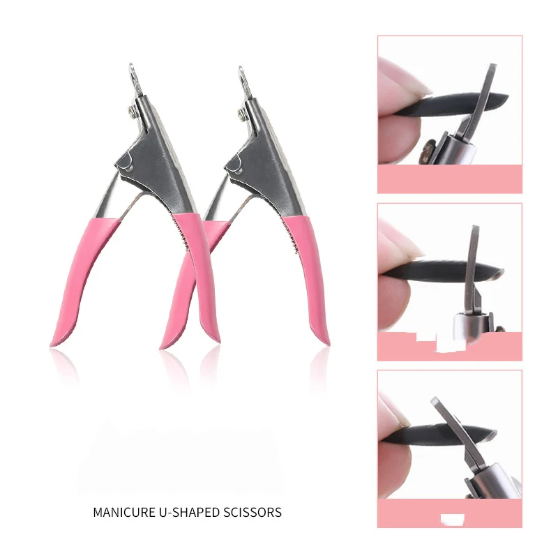 High Quality Stainless Steel Nail Art French U Shape UV Gel Nail Clipper for Thick Nails