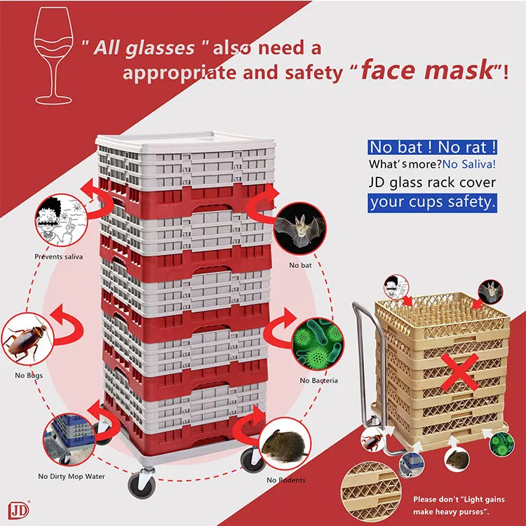 25-Compartment Plastic Glass Rack PP  Dish Rack  For Restaurant Hotel