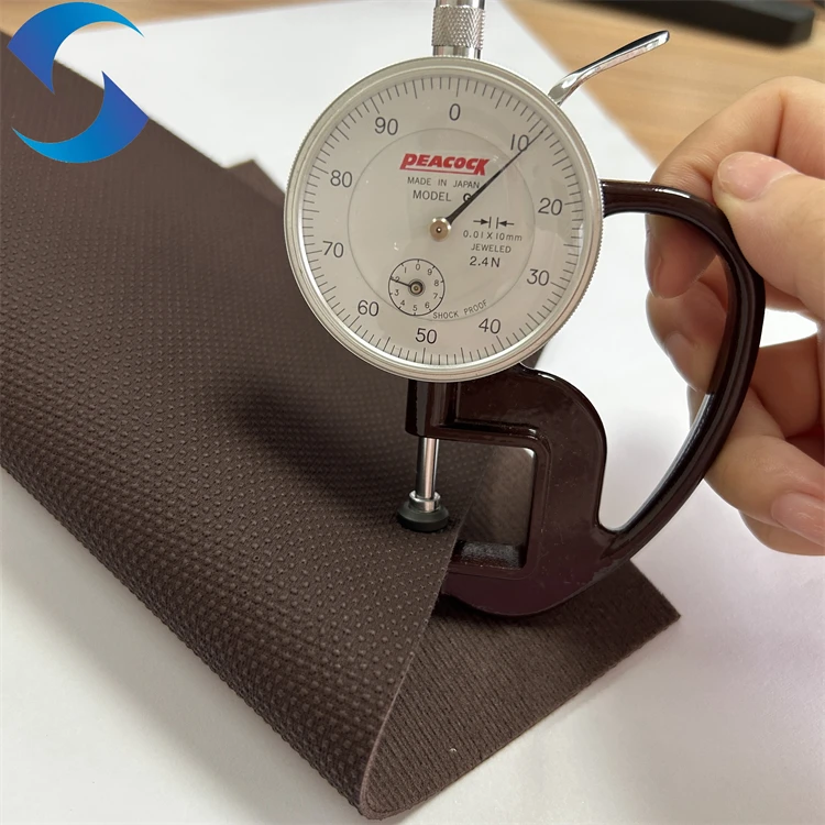 Pvc leather upholstery fabric stretch synthetic leather fabric embossed dot pattern anti-slip faux leather fabric for mat