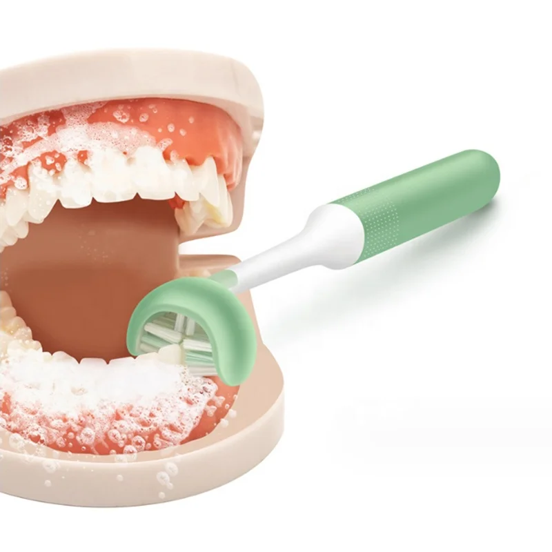 FYD New Custom Reusable Silicone Mouth 3 Sided Tooth Brush Wholesale 3d For Kids Children Toothbrush