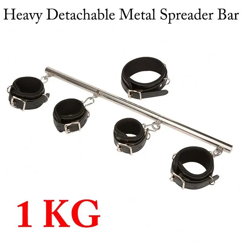 New York Erotic Toy sm Metal Spreader Bar With 4 Cuffs neck collar bdsm restraint bondage Adult  sex Slave bondage kit sex toys